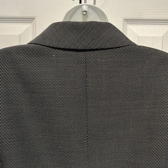 Dana Buchman Navy with White Tiny Polka Dots Wool Belted Blazer Jacket Size 12 - Picture 8 of 15